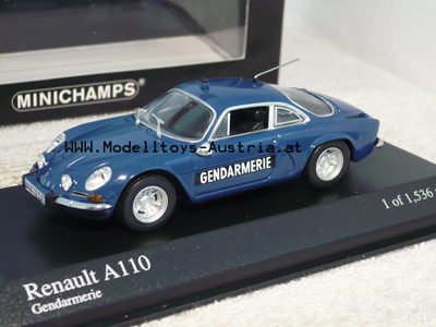 ミニチャンプス【1/43 ルノー アルピーヌ A110 GENDARMERIE】 Renault Alpine A110 A 110 1971 GENDARMERIE - Police 1:43